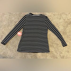 J for Justify Long-Sleeve Navy & White Maternity Shirt - Size M